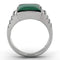 Pandora Rings TK953 Stainless Steel Ring with Synthetic in Emerald