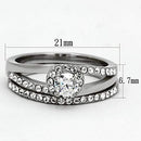 Pandora Rings TK971 Stainless Steel Ring with AAA Grade CZ