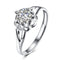 Silver Jewelry Rings Popular Products Flower Shape Zircon Adjustable Sterling Silver Ring TIY