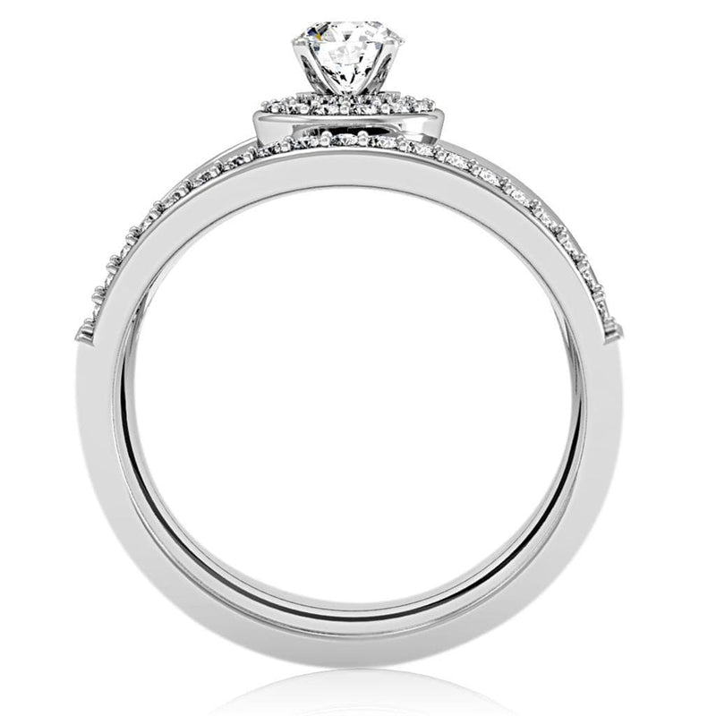 Pre Engagement Ring 1W164 Rhodium Brass Ring with AAA Grade CZ