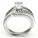 Pre Engagement Ring 3W022 Rhodium Brass Ring with AAA Grade CZ