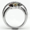 Pre Engagement Ring 3W025 Rhodium Brass Ring with AAA Grade CZ