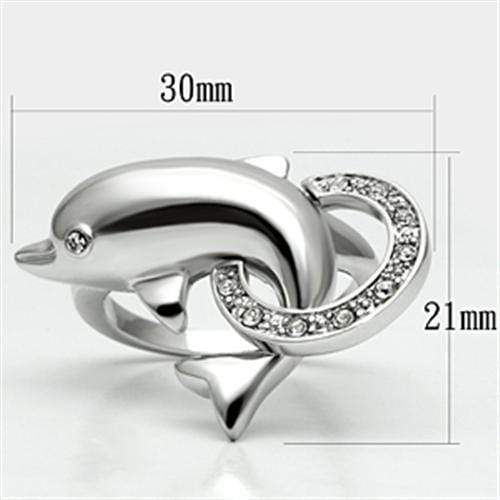 Pre Engagement Ring 3W032 Rhodium Brass Ring with Top Grade Crystal