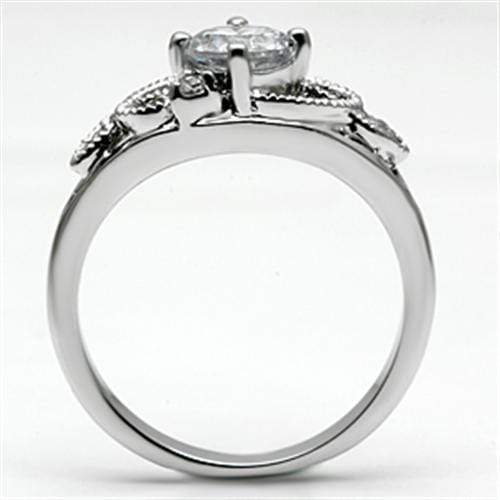 Pre Engagement Ring 3W034 Rhodium Brass Ring with AAA Grade CZ