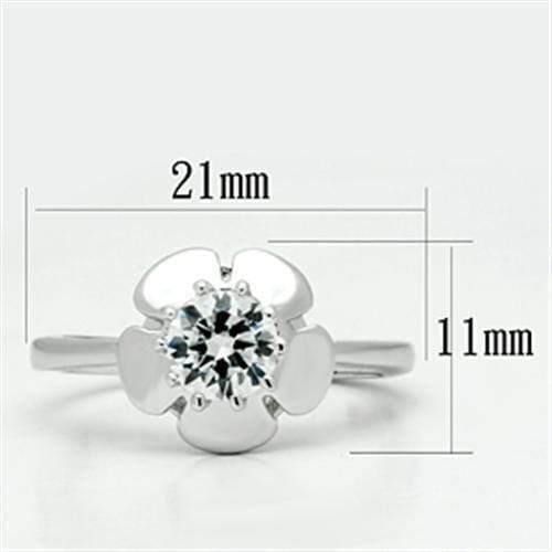 Silver Jewelry Rings Pre Engagement Ring 3W041 Rhodium Brass Ring with AAA Grade CZ Alamode Fashion Jewelry Outlet