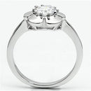 Pre Engagement Ring 3W041 Rhodium Brass Ring with AAA Grade CZ