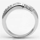 Pre Engagement Ring 3W049 Rhodium Brass Ring with AAA Grade CZ