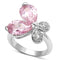 Pre Engagement Ring 3W051 Rhodium Brass Ring with AAA Grade CZ in Rose