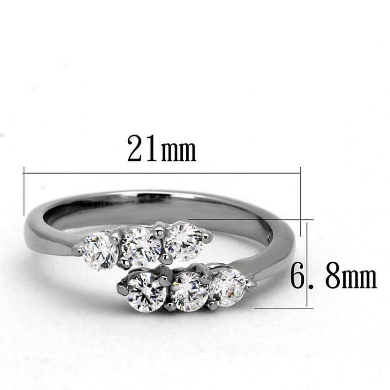 Silver Jewelry Rings Promise Rings For Her TK2259 Stainless Steel Ring with AAA Grade CZ Alamode Fashion Jewelry Outlet