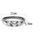 Promise Rings For Her TK2260 Stainless Steel Ring with AAA Grade CZ