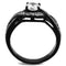 Promise Rings For Her TK2282 Two-Tone Black - Stainless Steel Ring with CZ