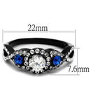 Promise Rings For Her TK2286 Two-Tone Black - Stainless Steel Ring with CZ