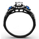 Promise Rings For Her TK2286 Two-Tone Black - Stainless Steel Ring with CZ