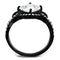 Promise Rings For Her TK2288 Black - Stainless Steel Ring with CZ