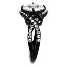 Promise Rings For Her TK2288 Black - Stainless Steel Ring with CZ