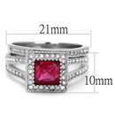 Promise Rings For Her TK2293 Stainless Steel Ring with AAA Grade CZ in Ruby