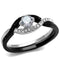 Promise Rings For Her TK2301 Two-Tone Black - Stainless Steel Ring with CZ