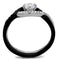 Promise Rings For Her TK2301 Two-Tone Black - Stainless Steel Ring with CZ