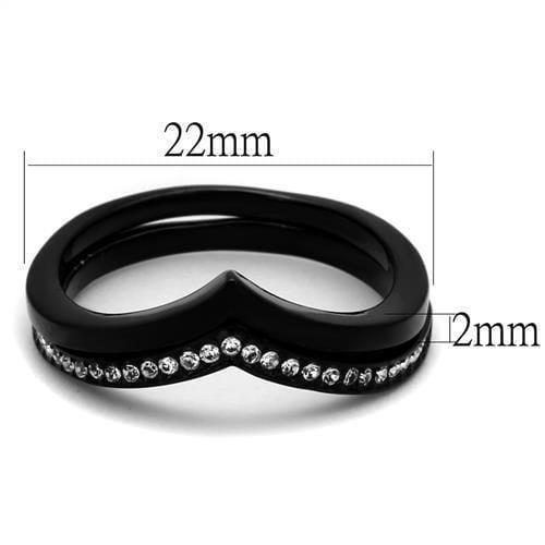 Silver Jewelry Rings Promise Rings For Her TK2302 - Stainless Steel Ring with Top Grade Crystal Alamode Fashion Jewelry Outlet