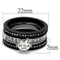 Promise Rings For Her TK2304 Two-Tone Black - Stainless Steel Ring with CZ