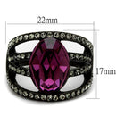 Promise Rings For Her TK2348 - Stainless Steel Ring with Top Grade Crystal