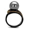 Promise Rings For Her TK2350 Black - Stainless Steel Ring with Synthetic