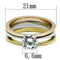Promise Rings TK620 Three-Tone Stainless Steel Ring with AAA Grade CZ