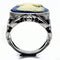 Promise Rings TK632 Stainless Steel Ring with Synthetic in Capri Blue