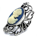Promise Rings TK632 Stainless Steel Ring with Synthetic in Capri Blue