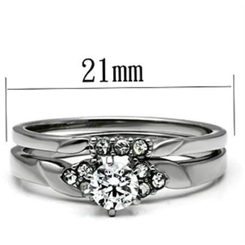 Silver Jewelry Rings Promise Rings TK694 Stainless Steel Ring with AAA Grade CZ Alamode Fashion Jewelry Outlet