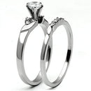 Silver Jewelry Rings Promise Rings TK694 Stainless Steel Ring with AAA Grade CZ Alamode Fashion Jewelry Outlet