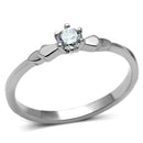 Silver Jewelry Rings Promise Rings TK697 Stainless Steel Ring with AAA Grade CZ Alamode Fashion Jewelry Outlet