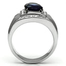 Silver Jewelry Rings Promise Rings TK699 Stainless Steel Ring with Synthetic in Montana Alamode Fashion Jewelry Outlet