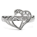 Silver Jewelry Rings Promise Rings TK6X179 Stainless Steel Ring with AAA Grade CZ Alamode Fashion Jewelry Outlet