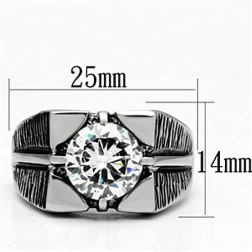 Promise Rings TK701 Stainless Steel Ring with AAA Grade CZ