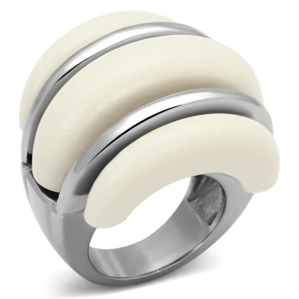 Promise Rings TK807 Stainless Steel Ring with Synthetic in Citrine Yellow