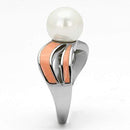 Promise Rings TK810 Stainless Steel Ring with Synthetic in White