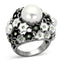 Promise Rings TK818 Stainless Steel Ring with Synthetic in White
