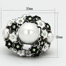 Promise Rings TK818 Stainless Steel Ring with Synthetic in White