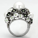 Promise Rings TK818 Stainless Steel Ring with Synthetic in White