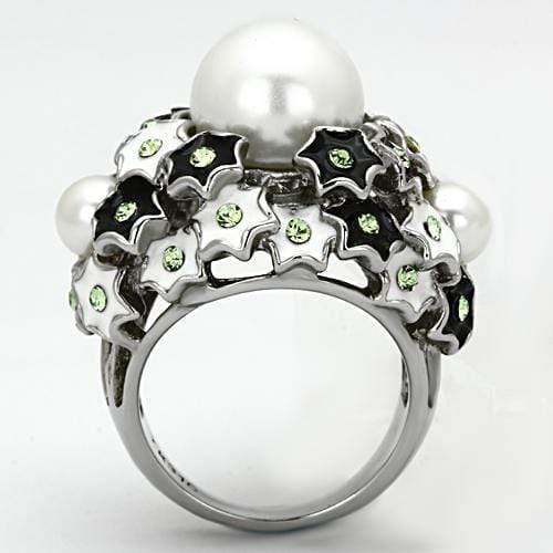 Promise Rings TK818 Stainless Steel Ring with Synthetic in White