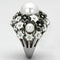 Promise Rings TK818 Stainless Steel Ring with Synthetic in White