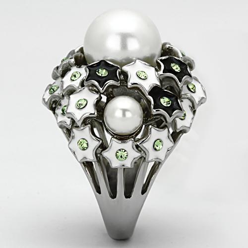 Promise Rings TK818 Stainless Steel Ring with Synthetic in White