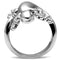 Proposal Ring 3W207 Rhodium Brass Ring with AAA Grade CZ in Black Diamond