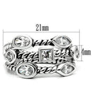 Proposal Ring 3W212 Rhodium Brass Ring with AAA Grade CZ