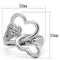 Proposal Ring 3W213 Rhodium Brass Ring with AAA Grade CZ