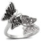 Proposal Ring 3W214 Rhodium Brass Ring with AAA Grade CZ