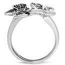 Proposal Ring 3W214 Rhodium Brass Ring with AAA Grade CZ