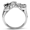 Proposal Ring 3W218 Rhodium Brass Ring with AAA Grade CZ