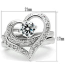 Proposal Ring 3W220 Rhodium Brass Ring with AAA Grade CZ